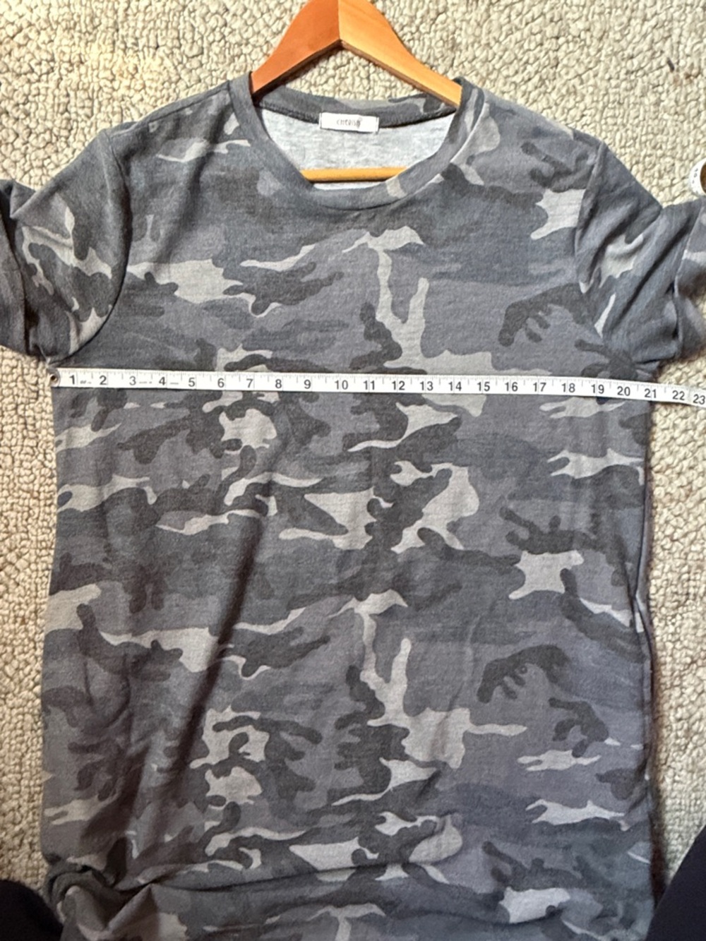 Cherish Women's Midi Tee Dress in Gray Camo - Picture 7 of 8